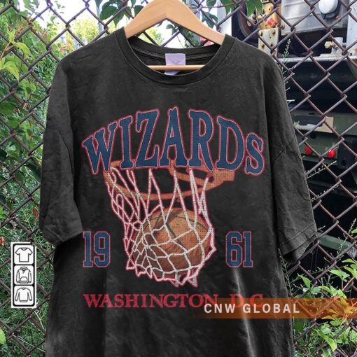 Washington Basketball Vintage Shirt, Wizards 90s Basketball Graphic Tee Sweatshirt