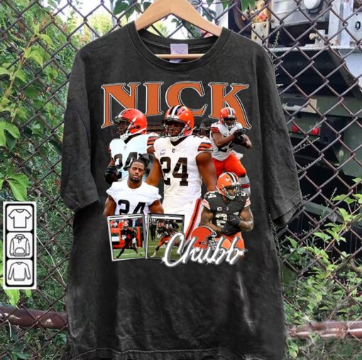 Vintage 90s Graphic Style Nick Chubb T-Shirt - Nick Chubb Football T-Shirt - Retro American Football Tee For Man and