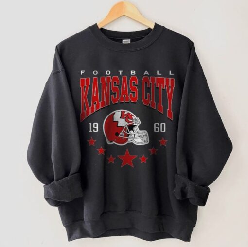 Vintage Style Kansas City Football Shirt, Kansas City Football Crewneck, Chiefs Football Hoodie Gift for fans