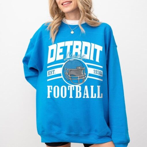 Vintage Detroit Football Sweatshirt, Detroit Fan Crewneck Sweatshirt, Detroit Football Gift, Sunday Football Sweatshirt