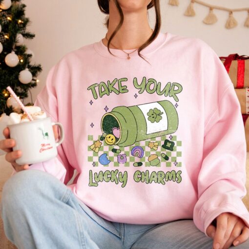 Saint Patricks Day Shirt, Take Your Lucky Charm, Cute Irish Shirt, Shamrock Sweatshirt, Trendy Patricks Day Shirt