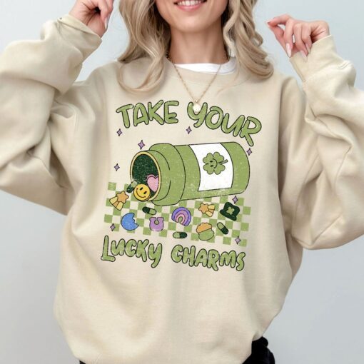 Saint Patricks Day Shirt, Take Your Lucky Charm, Cute Irish Shirt, Shamrock Sweatshirt, Trendy Patricks Day Shirt