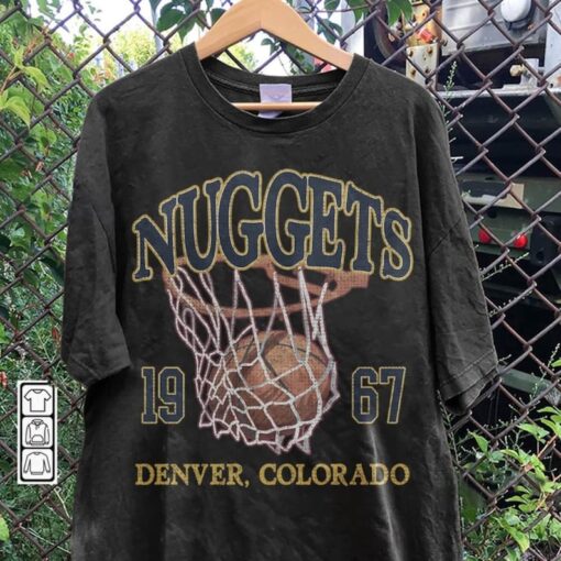 Retro Denver Basketball T Shirt, Nuggets 90s Basketball Graphic Tee