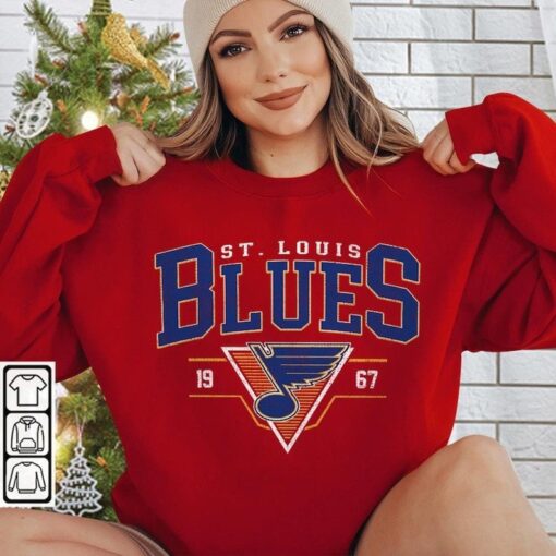 Retro ST. Louis Blue Shirt, Crewneck ST. Louis Blue Sweatshirt, Jersey Hockey Gift For fan