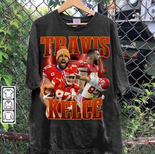 Vintage 90s Graphic Style Travis Kelce T-Shirt - Travis Kelce Football TShirt - Travis Kelce Vintage Tee For Man and