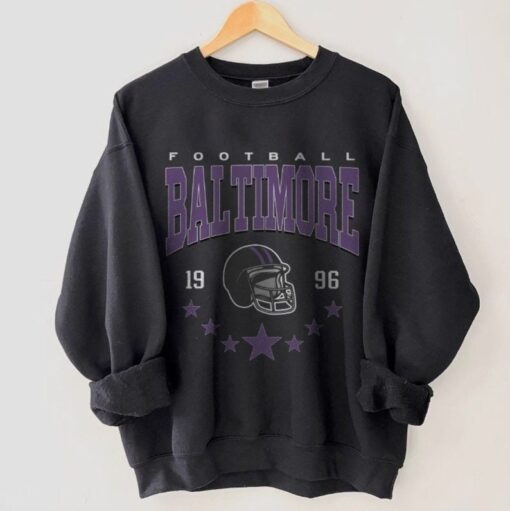 Baltimore Football Shirt, Vintage Baltimore Crewneck Sweatshirt, Raven Football Hoodie, American Football Fan Gift