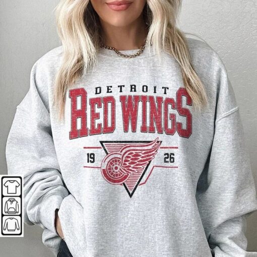 Vintage 90s Detroit Red Wings Sweatshirt, Detroit Red Wings Unisex t-shirts, long-sleeved t-shirts