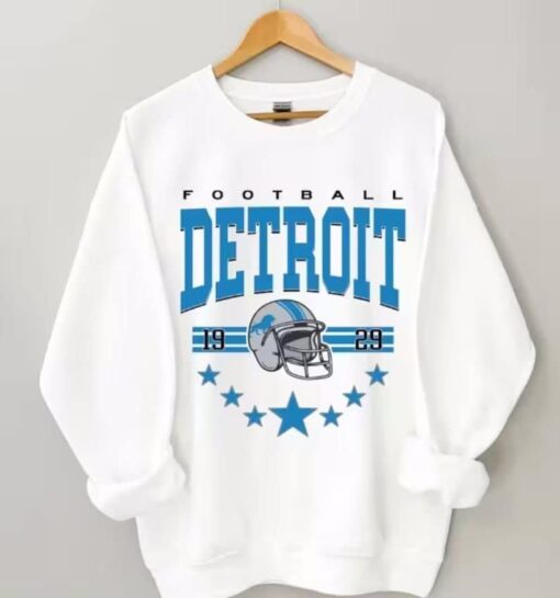 Retro Detroit Football Sweatshirt, Vintage Detroit Football Crewneck, Lions Football shirt