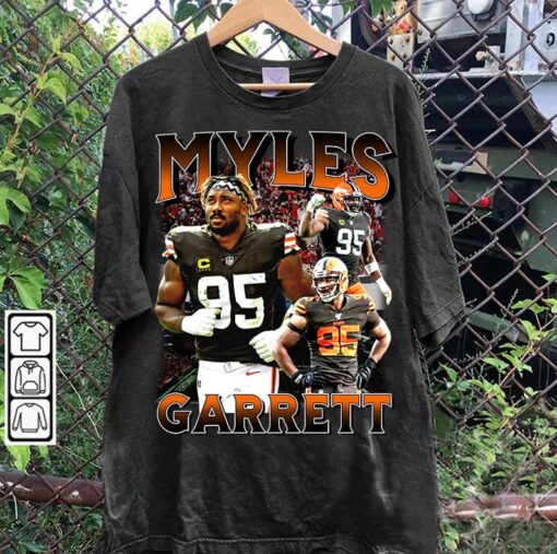 Vintage 90s Graphic Style Myles Garrett T-Shirt - Myles Garrett Sweatshirt - Retro American Football Tee For Man and