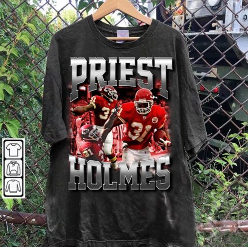 Vintage 90s Graphic Style Priest Holmes T-Shirt - Priest Holmes Sweatshirt - Retro American Football Tee For Man and