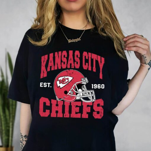 Vintage Kansas City Football Shirt, Chiefs Shirt, KC over heart, Let's Go Chiefs Tee, Super Bowl, Kansas City Chiefs