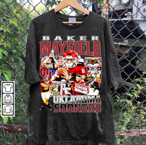 Vintage 90s Graphic Style Baker Mayfield T-Shirt - Baker Mayfield Sweatshirt - Retro American Football Tee For Man and