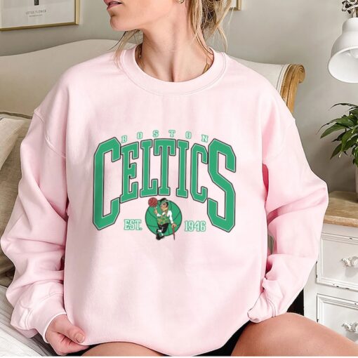 Vintage Boston Celtic Basketball T Shirt, Celtics 90s Sweatshirt, Retro Style Shirt Crewneck