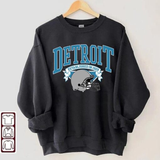 Vintage Detroit Football Sweatshirt, Detroit Fan Crewneck T Shirt, Detroit Lion Football Hoodie