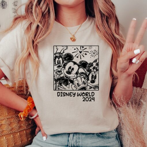 Vintage Disney Family Vacation 2024 T-Shirt, 2024 Disney Trip T-Shirt, Mickey & Friends Disney Trip 2024 Shirt