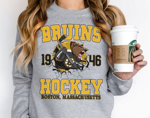 Boston Hockey Shirt, Boston Hockey Sweatshirt, Boston Hockey Crewneck, Boston B Hockey Hoodie