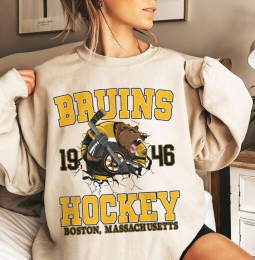 Boston Hockey Shirt, Boston Hockey Sweatshirt, Boston Hockey Crewneck, Boston B Hockey Hoodie