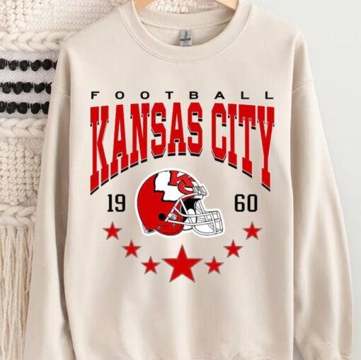 Kansas City Football Sweatshirt, Vintage Style Kansas City Football Crewneck, Football Sweatshirt