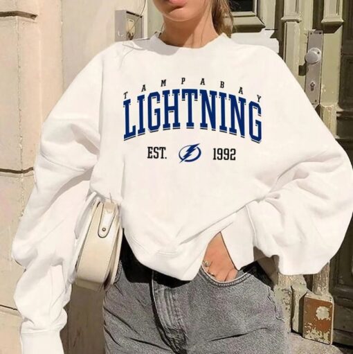 Tampa Bay Hockey Vintage Style Crewneck Gifts for Hockey Fans; Tampa Bay Lightning Sweatshirt, Tampa Bay Sweatshirt