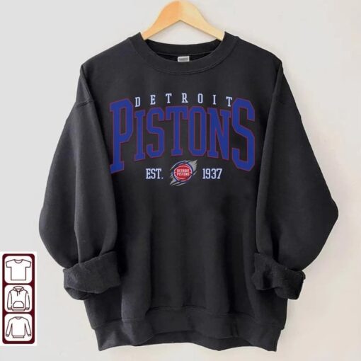 Detroit Piston, Vintage Detroit Piston Sweatshirt T-Shirt, Detroit Basketball Shirt, Pistons Shirt, Basketball Fan Shirt