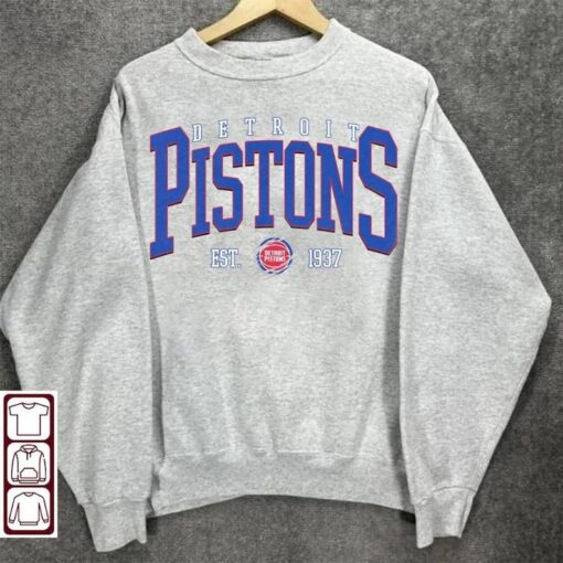 Detroit Piston, Vintage Detroit Piston Sweatshirt T-Shirt, Detroit Basketball Shirt, Pistons Shirt, Basketball Fan Shirt