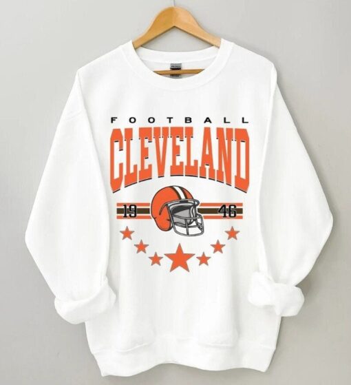 Cleveland Football Sweatshirt, Vintage Style Cleveland Football Crewneck, America Football Sweatshirt