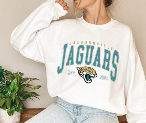 Retro Jacksonville Football Sweatshirt | Jacksonville Football Shirt, Jacksonville-Jaguars Est 1993 Sweatshirt