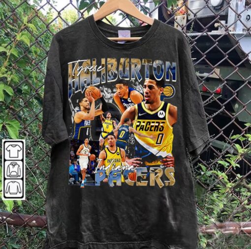 Vintage 90s Graphic Style Tyrese Haliburton T-Shirt - Tyrese Haliburton T-Shirt - Stephen Curry Vintage Tee For Man and