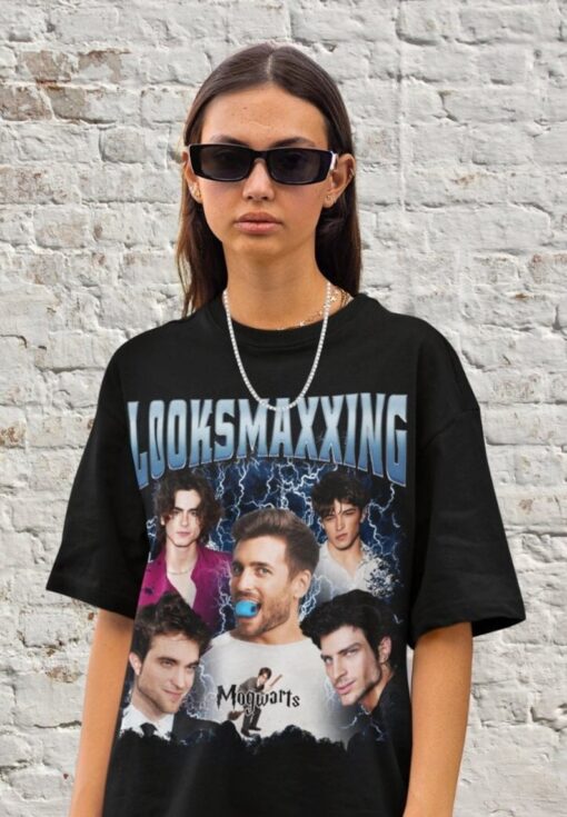 Retro Looksmaxxing T Shirt, Mogwarts Mewing Tee, Mogging Mogger Mog, Funny Meme Gift For Friends, LMAO