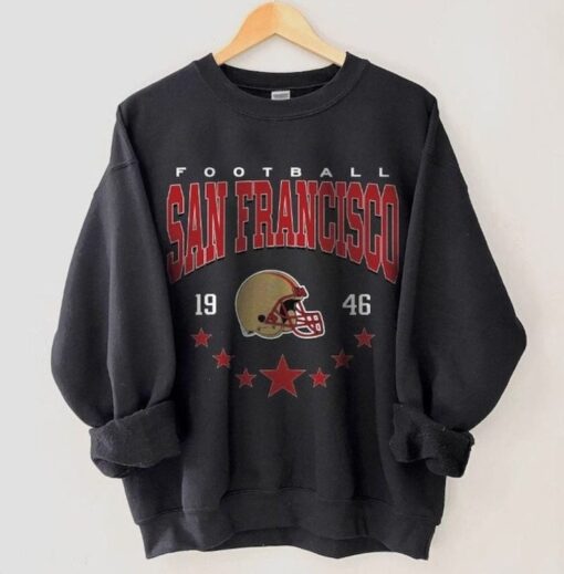 San Francisco Football Crewneck Sweatshirt, Vintage Style San Francisco Football Shirt, SF Football Hoodie