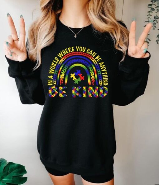 Rainbow Be Kind Autism Shirt, Choose Kind Shirt, Kindess Shirt, Autism Ribbon Shirt, Autism Month Tshirt