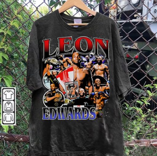 Vintage 90s Graphic Style Leon Edwards T-Shirt - Leon Edwards Sweatshirt - Retro Mixed Martial Artist Tee For Man and