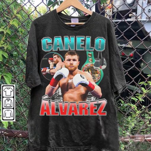 Vintage 90s Graphic Style Canelo Álvarez T-Shirt - Canelo Álvarez Sweatshirt - American Professional Boxer Tee For Man