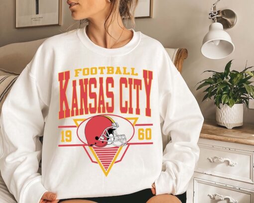 Kansas City Football Crewneck Sweatshirt, Vintage Style Kansas City Football Shirt