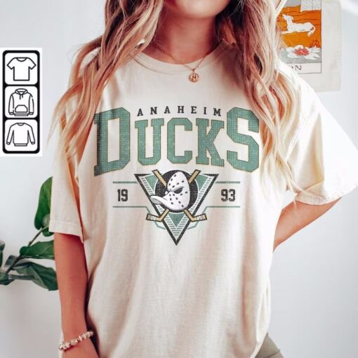 Vintage 90s Anaheim Mighty Ducks Sweatshirt, Anaheim Mighty Ducks Unisex t-shirts, long-sleeved t-shirts