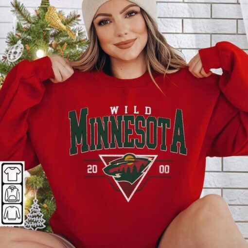 Vintage 90s Minnesota Wild Sweatshirt, Minnesota Wild Unisex t-shirts, long-sleeved t-shirts