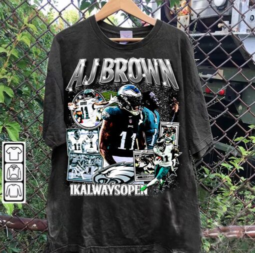 Vintage 90s Graphic Style A. J. Brown T-Shirt - A. J. Brown Sweatshirt - Retro American Football Tee For Man and Woman