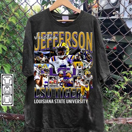 Vintage 90s Graphic Style Justin Jefferson T-Shirt - Justin Jefferson Sweatshirt - American Football Tee For Man and