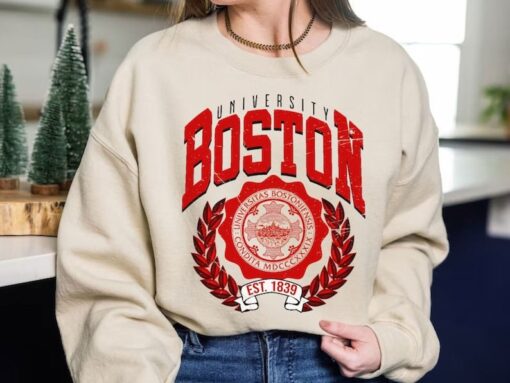 Boston University Sweatshirt, Vintage Boston University Sweatshirt, Boston College Shirt, Boston University Sweatshirt