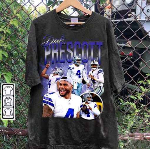 Vintage 90s Graphic Style Dak Prescott TShirt - Dak Prescott Hoodie- Retro American Football Tee For Man and Woman