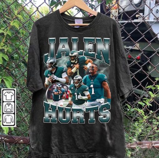 Vintage 90s Graphic Style Jalen Hurts T-Shirt - Jalen Hurts Sweatshirt - Retro American Football Tee For Man and Woman