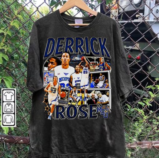 Vintage 90s Graphic Style Derrick Rose T-Shirt - Derrick Rose Sweatshirt - Retro American Basketball Tee For Man and