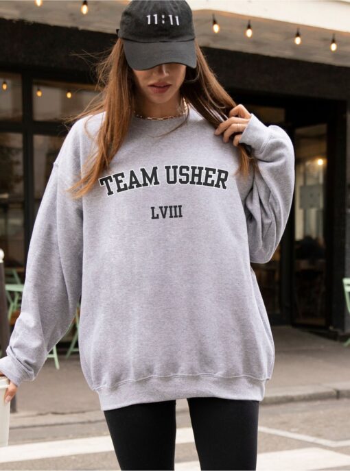 Team Usher Sweatshirt, Halftime Show Shirt, Usher Crewneck, SuperBowl Hoodie, Funny Football Gift for fan