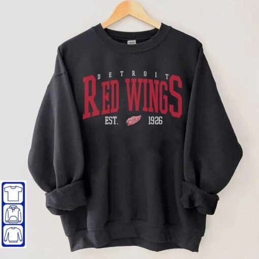 Red Wings Sweatshirt, Detroit Red Wings Sweater, Hockey Sweatshirt, Vintage Sweatshirt, Hockey Fan Shirt