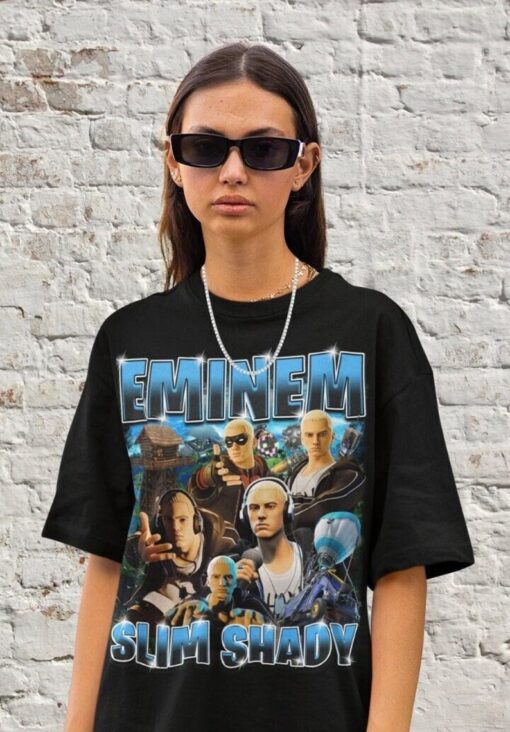 Retro Eminem Slim Shady, Fort Battle Royale F-nite Survival Program, Battle Bus Tilted Gamer Gift Bootleg 90s Fans Shirt