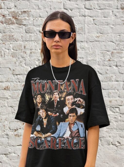 Scarface Tony Montana T Shirt, Vintage 90s Shirt, Crime Movie Tee, Classic Retro Vintage Bootleg