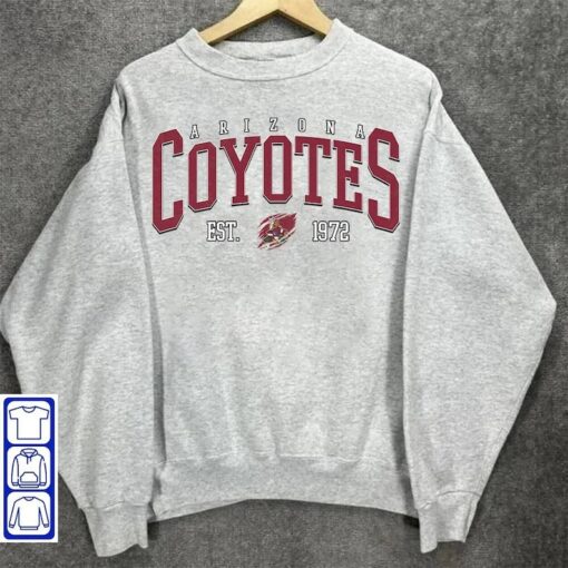 Vintage Arizona Hockey Sweatshirt, Coyotes Tee, Arizona Hockey Shirt, College Hoodie, Hockey Fan Shirt