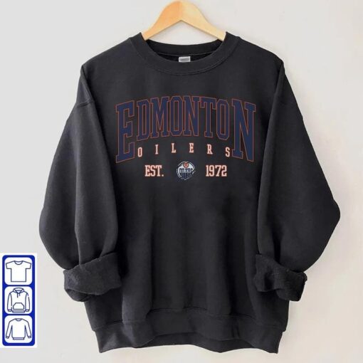 Edmonton Hoockey Crewneck Sweatshirt, Vintage Style Edmonton Shirt, Edmonton Hoodie, College Sweatshirt, Hockey Fan