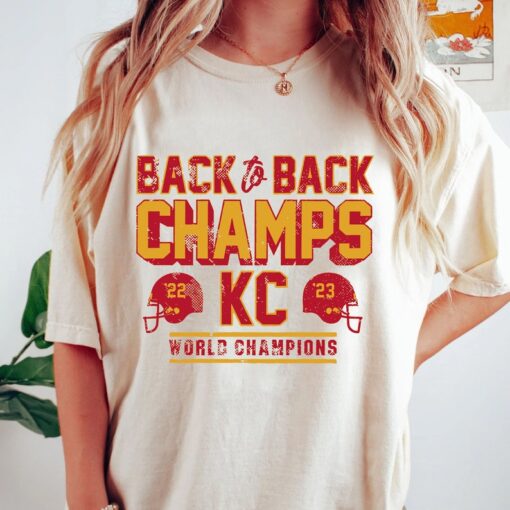 Kansas City Football Back 2 Back Champions 2024 Shirt, Chiefs KC Football Shirt, KC Chiefs Football Shirt