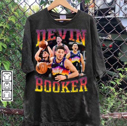 Vintage 90s Graphic Style Devin Booker T-Shirt - Devin Booker Vintage Sweatshirt - Retro Basketball Tee For Man and